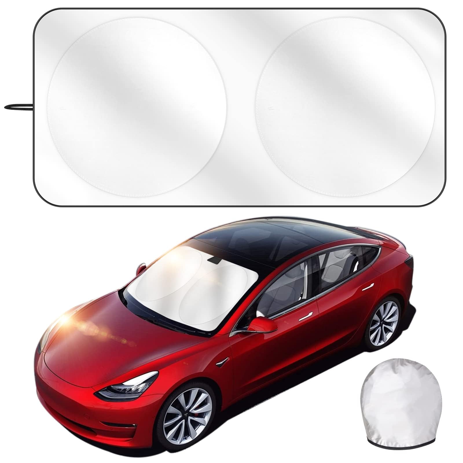 Generic Car Windshield Sun Shade, Car Windshield Cover Front Window Visor Automotive Interior Accessories Protection, Foldable Sun Shield Cover Blocker Blocks Sun and UV Rays Protector (150x70cm)