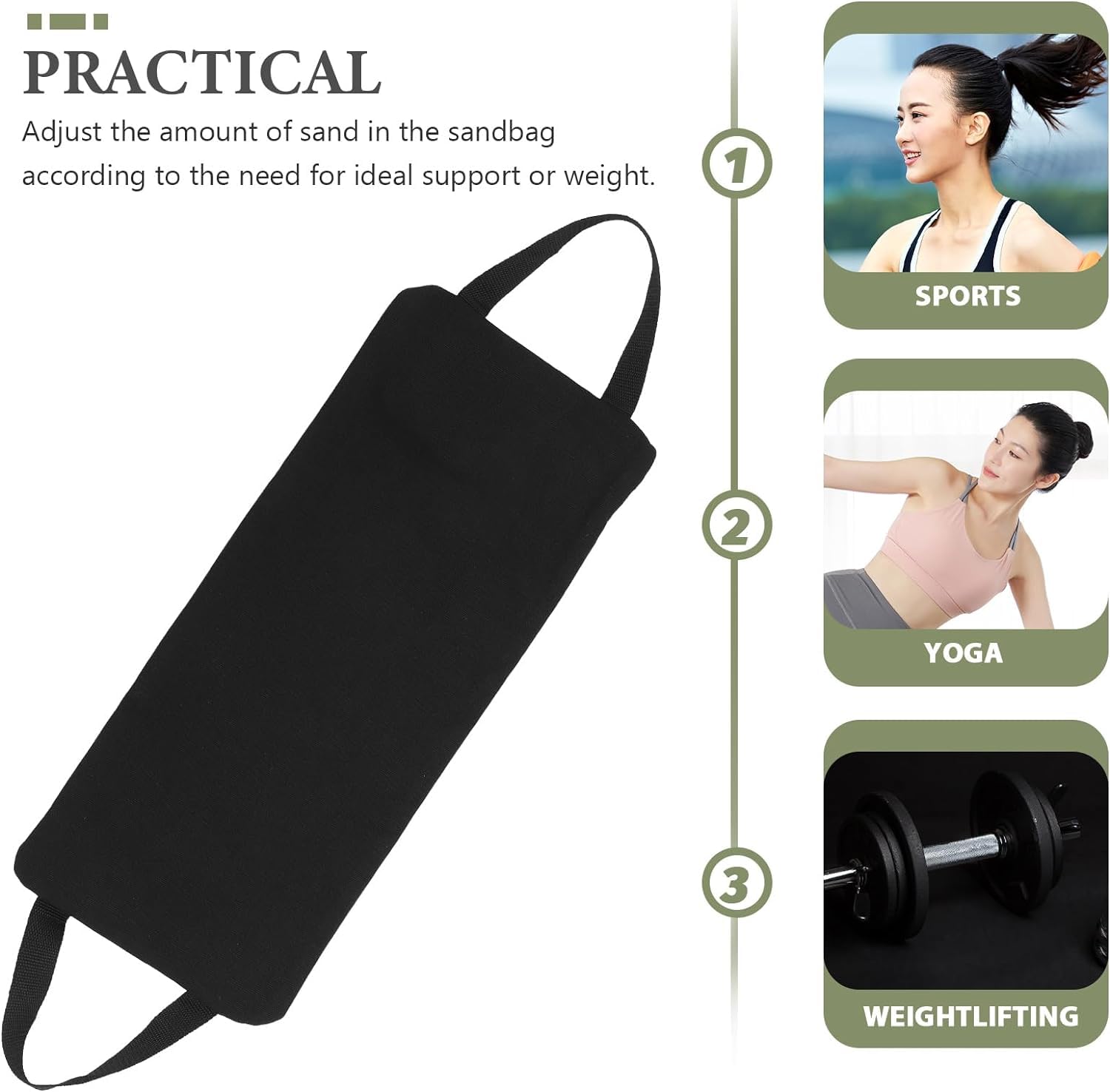 Yoga-Sandsack,Tragbare ungefüllte Zwei-Griff-Design-Sandsäcke für Yoga Gewichte und Training