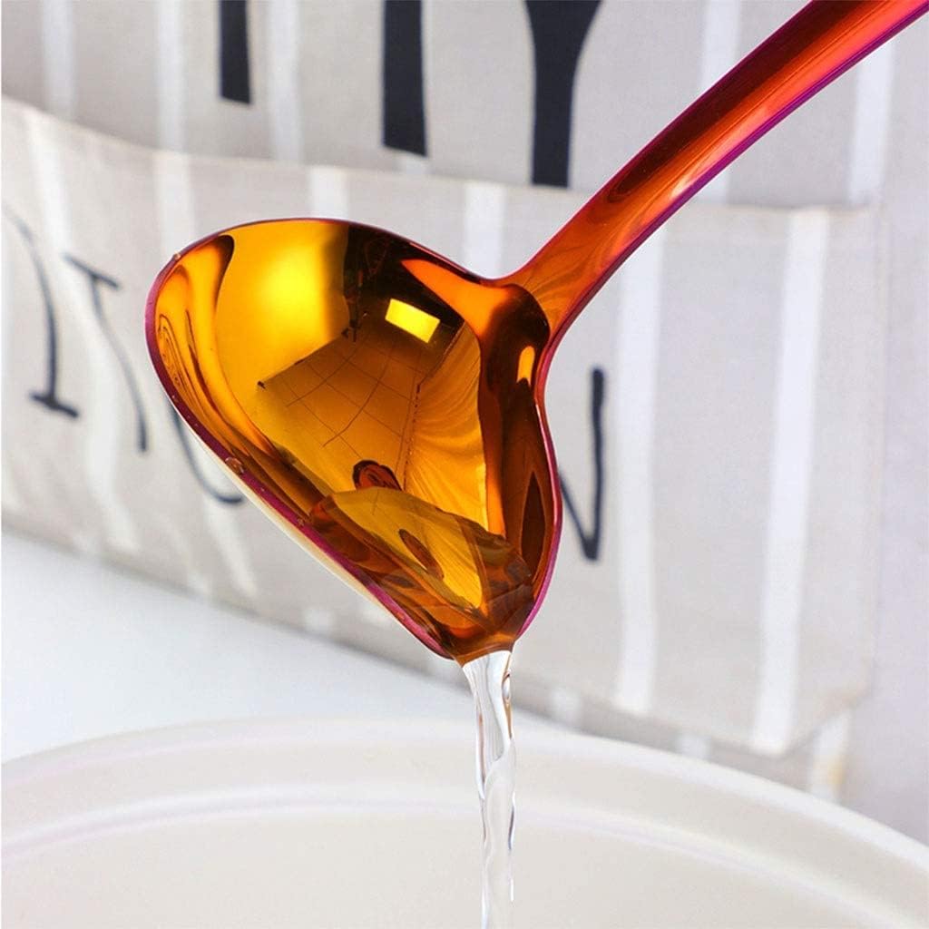 Teaspoon Spoon Soup Stainless Steel Soup Spoon, Creative Color Dinner Spoon, for Family Kitchen Restaurant Sauce Spoon Coffee Spoon Dessert Spoon Spoon(B)