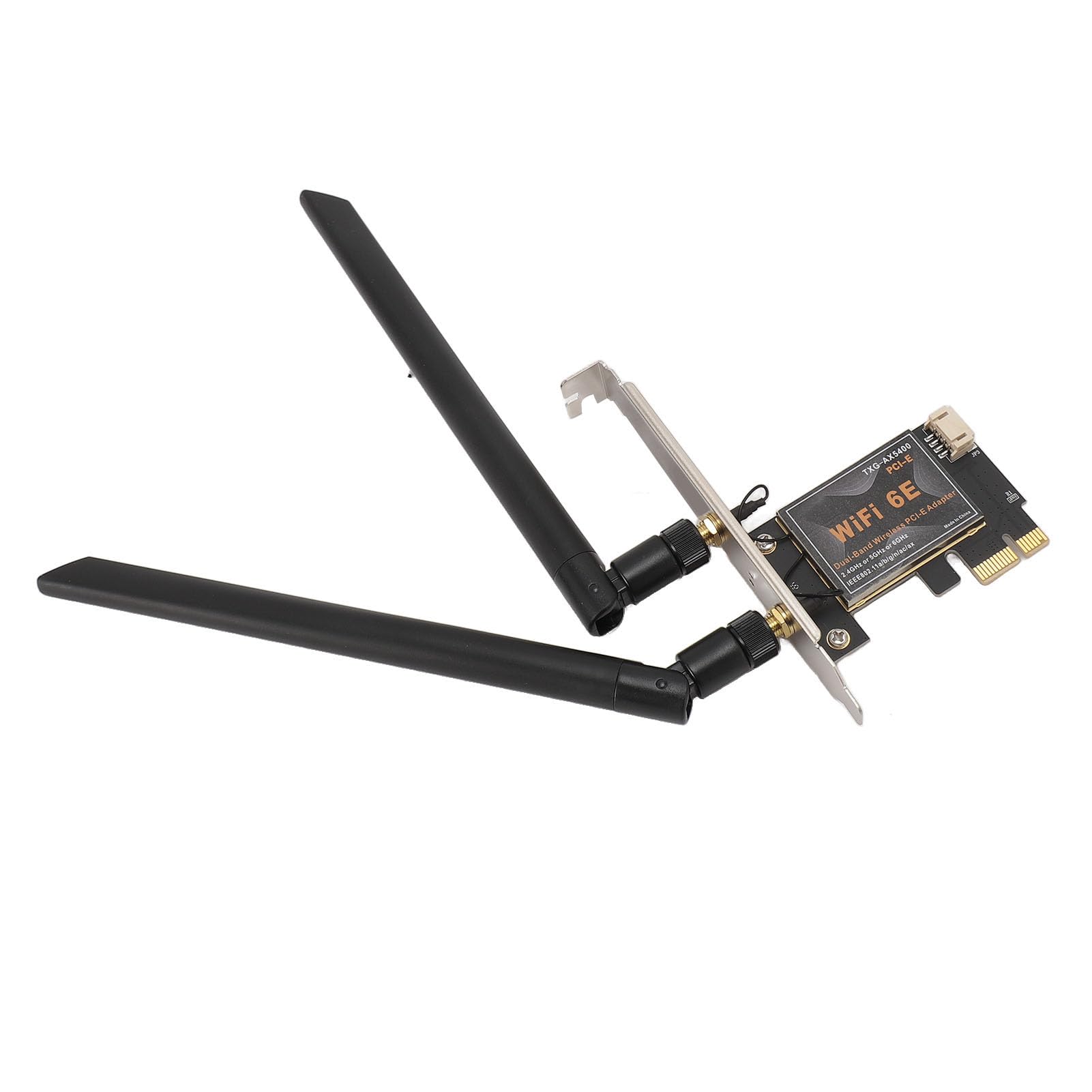 Ejoyous Bezprzewodowa Karta Sieciowa PCIE, Podwójna Antena 8DB 2,4 GHz 5 GHz 6 5.2 PCIE Karta WiFi do Gier Komputerowych (Brak podstawy antenowej)