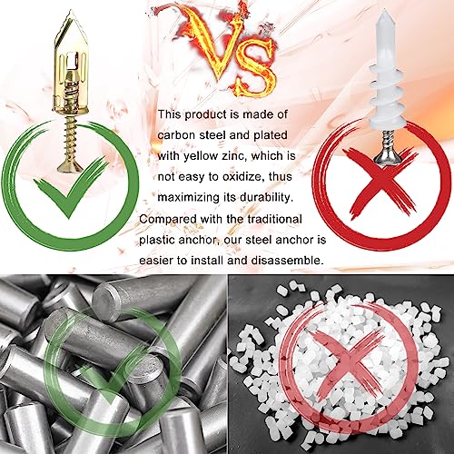 Image of 410PCS Self Drilling Drywall Anchors and Screws Kit, Heavy Duty Wall Anchors for Drywall, Zinc Plated Self Drilling Anchor Screws, No Drill Needed for Picture Hanging & Furniture Fixing