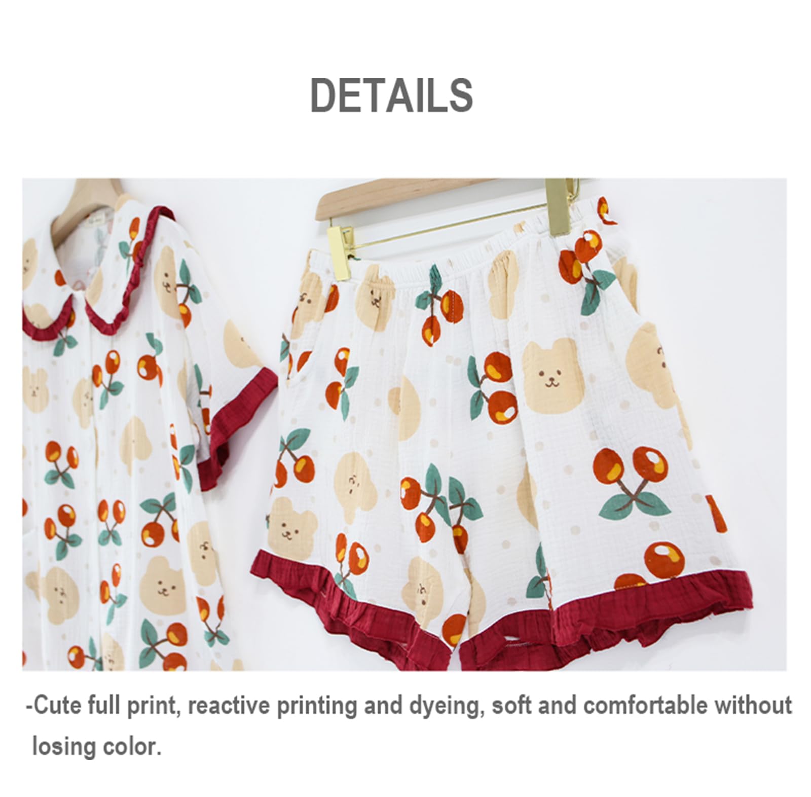 Generic Damski zestaw bawełniany piżamy 2-częściowy zestaw przycisków z krótkim rękawem Pjs Plus Size 4XL 5XL