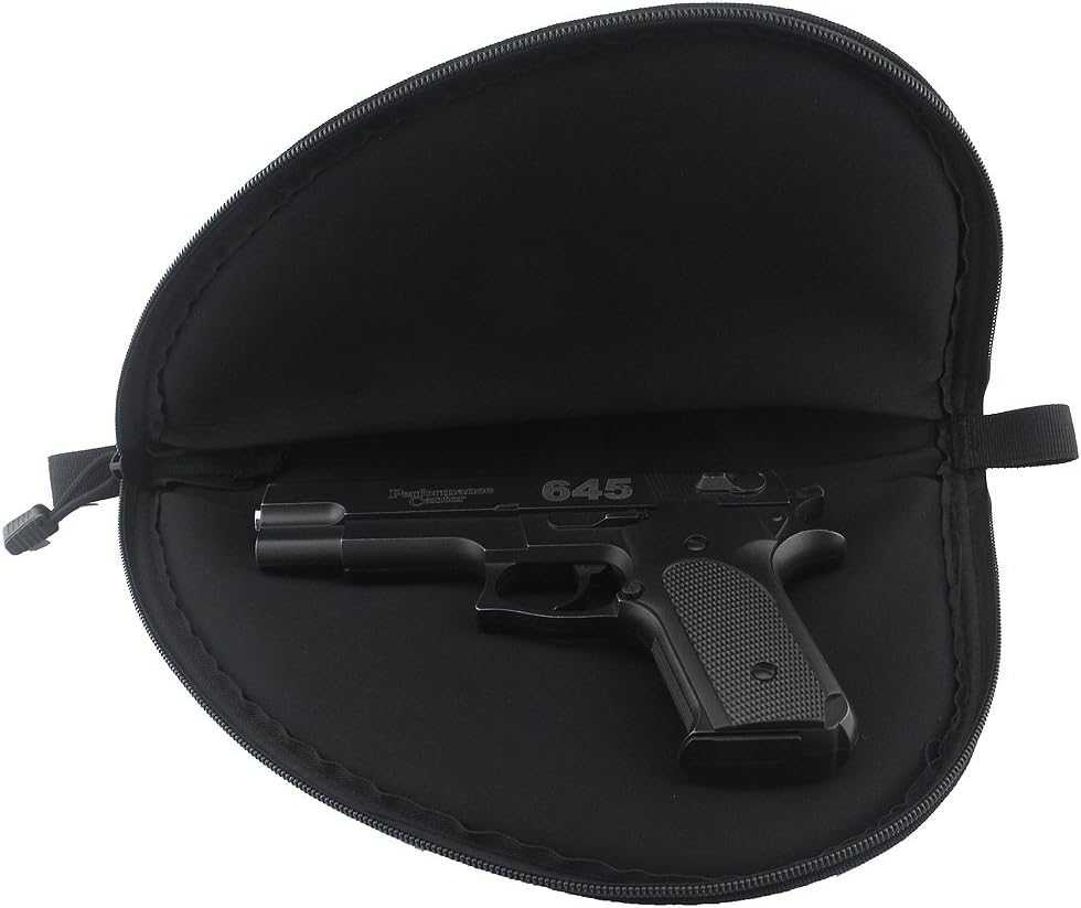 JINJULI Tactical Black Soft Padded Pistol Case Rug Pouch Bag Hand Gun