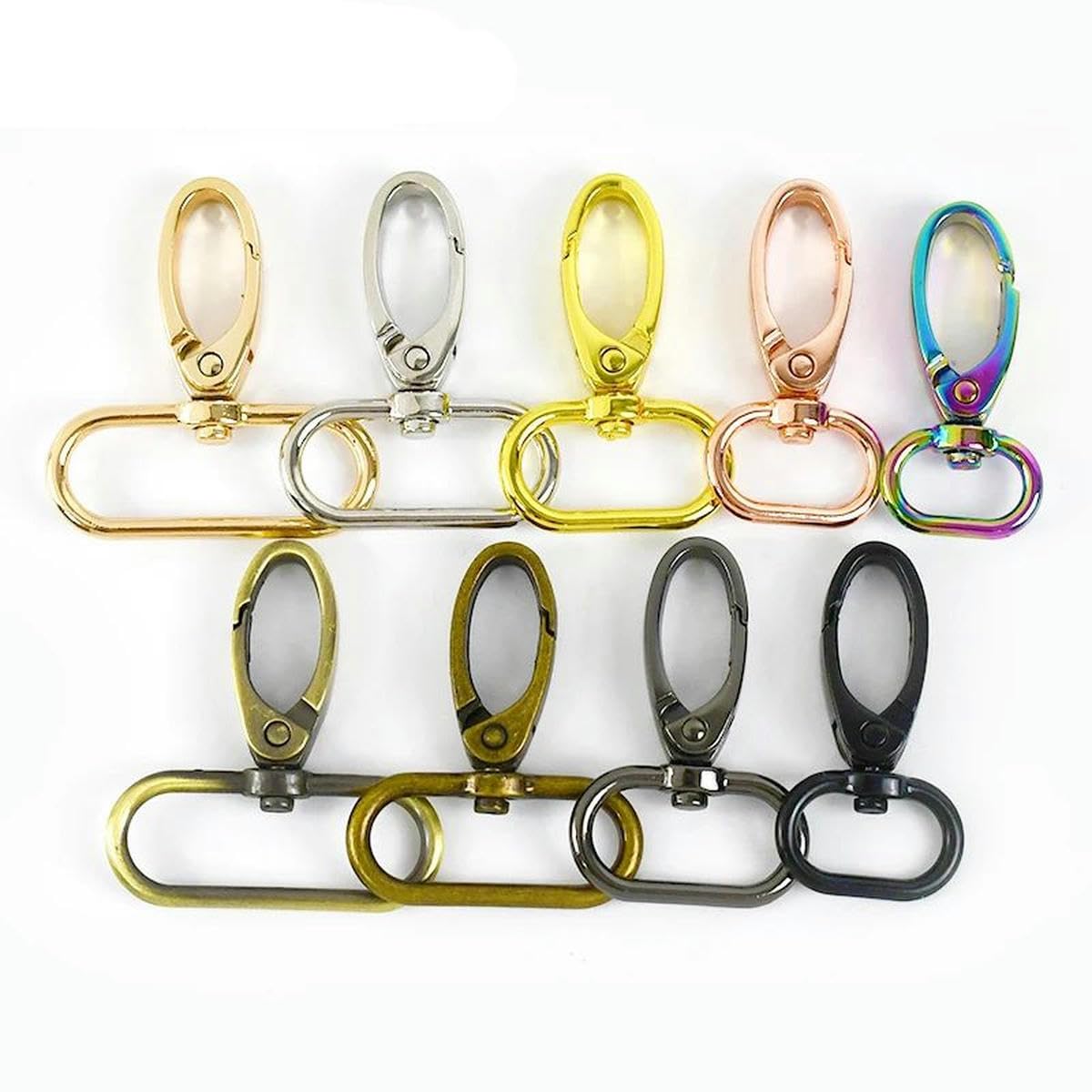 10/50 Stück Metallschnalle für Taschengurt, drehbarer Karabinerverschluss, Rucksack-Gurtband, Auslöseclip, Karabinerhaken, Handtaschenaufhänger, DIY-Zubehör, 16 mm, 50 Stück, GunBlack