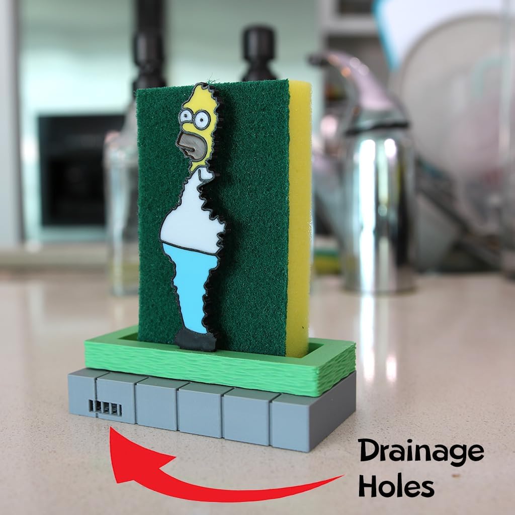 Homer Simpson Bush Meme Sponge Holder | Funny Kitchen Accessory | Unique Gift for Simpsons Fans | 3D Printed | Perfect for Meme Lovers
