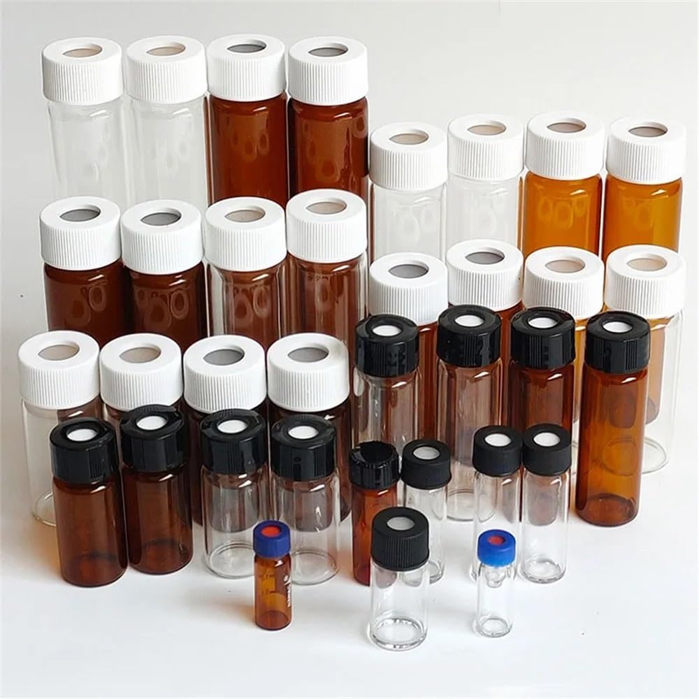 Attrezzature e forniture di laboratorio 10/20 pezzi da 20 ml a 60, flacone di iniezione con testa a vite in vetro laboratorio, campione trasparente/marrone for esperimenti