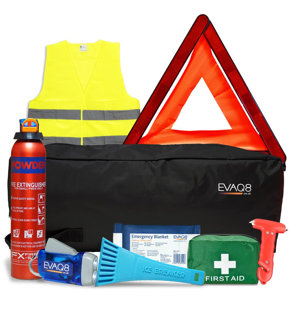 EVAQ8 Car Safety & Emergency Kit for Breakdowns