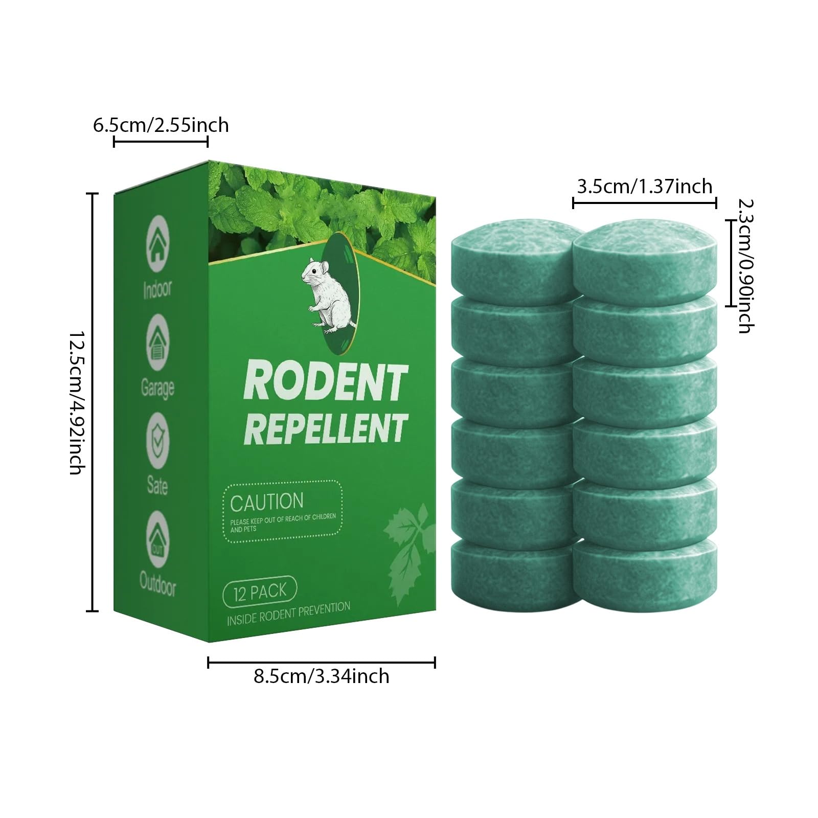 36/24/12 pcs Repellenti per Roditori,Disabituante con Olio di Menta Piperita, trappola per parassiti,Ideale per Casa, Garage e Auto,casa, Giardino, soffitte, ragni, topi, scarafaggi e formiche (24pcs)