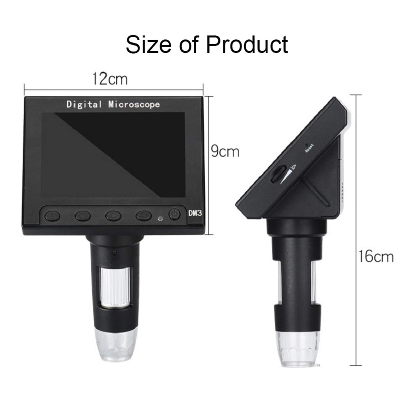 Microscopio digitale, Microscopio digitale a LED 1000x, microscopio video elettronico con visualizzazione da 4,3 pollici di sollevamento del supporto f/scheda madre