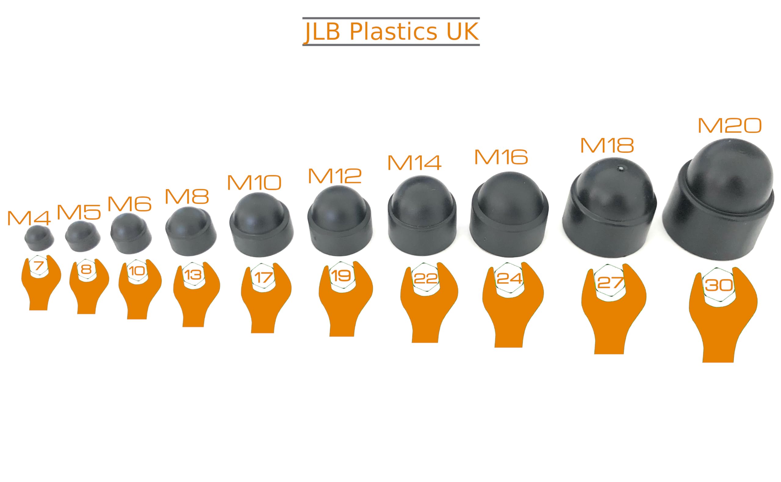 Białe plastikowe nakładki na śruby z kopułą chroniące nakrętki, M6 M8 M10 M12, 10 13 17 19 mm (2000, M6 (klucz 10 mm)