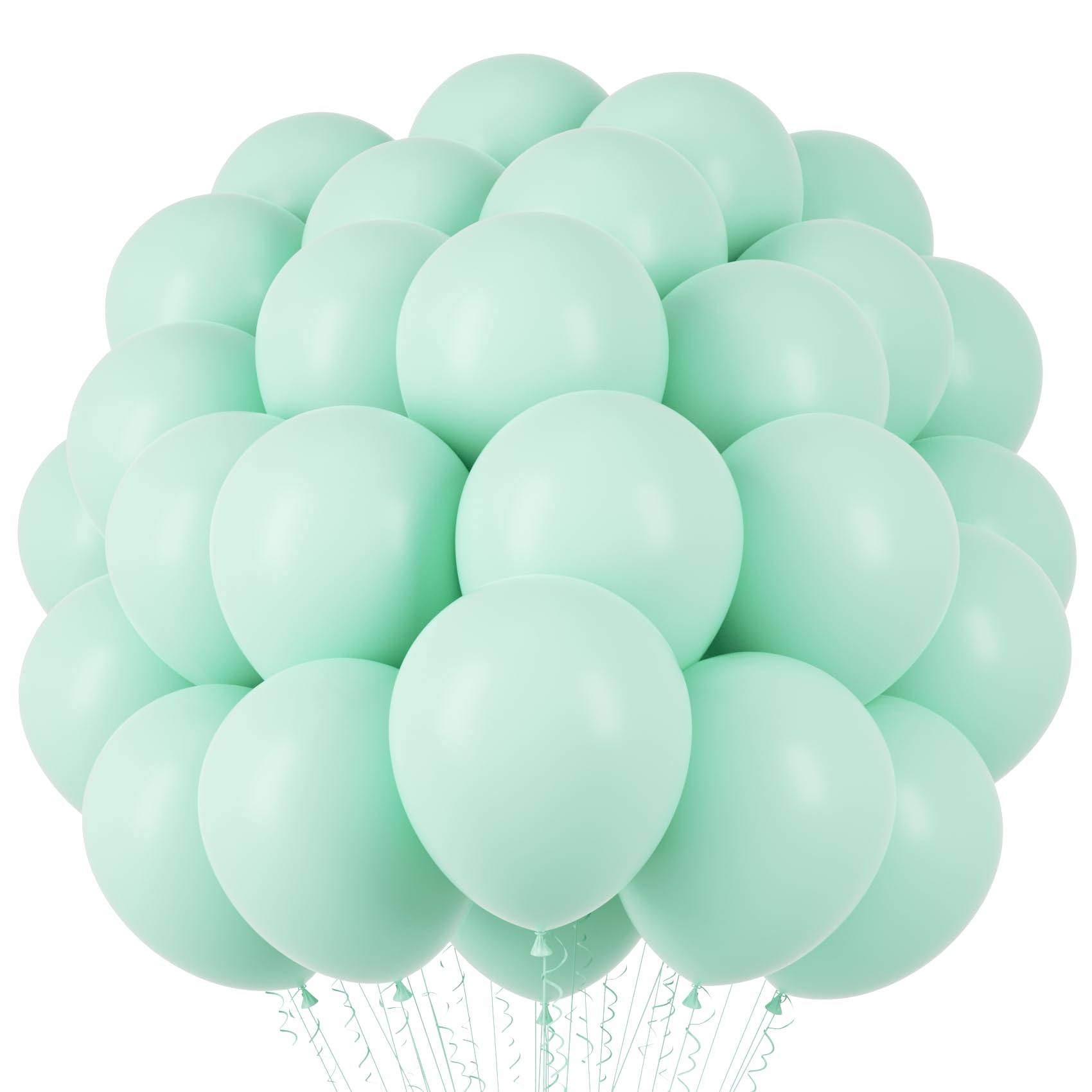 Voircoloria 66pcs Mint Green Pastel Green Latex Party Balloons, 12inch
