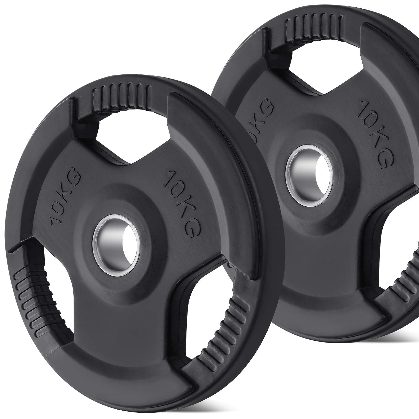 KK Weight Plates Cast Iron Barbell Weight Set - 2 Inches Hole Weight Plate Set For Women & Men - Non- Slip, Durable & Long-Lasting Olympic Weight Plates - Gym Equipment For Home & Gym (2 X 10KG)