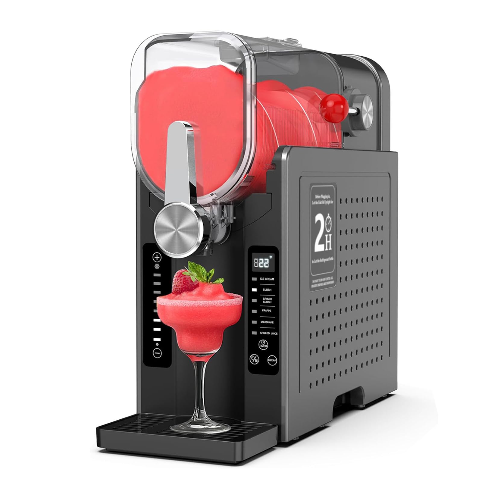 Macchina per Slushie 1,6L Macchina per Granita per Casa, Macchina Professionale per Bevande Ghiacciate, Senza necessità di Ghiaccio,Slushy Maker per Party, Frappé, Milkshake, Cocktail, Vino