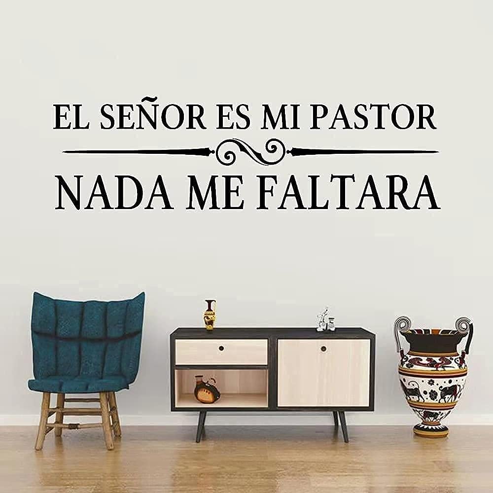 [Calcomanía de pared de vinilo removible] Versículos de la Biblia en español, adhesivo decorativo de pared para sala de estar dormitorio 67x20cm