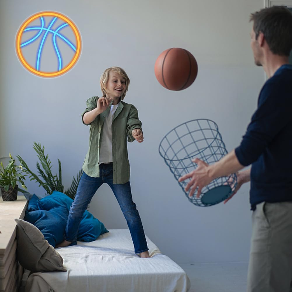 Panneau Neon Basketball Sportif Enseignes Lumineuses pour Chambre à Coucher Décoration Murale