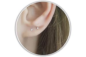 Very Tiny 1.5mm Diamond CZ Sterling Silver Minimalist Ear Studs