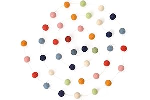 Glaciart One Felt Ball Garland: A Motley of Gender-Neutral Nursery Decor and Party Accents