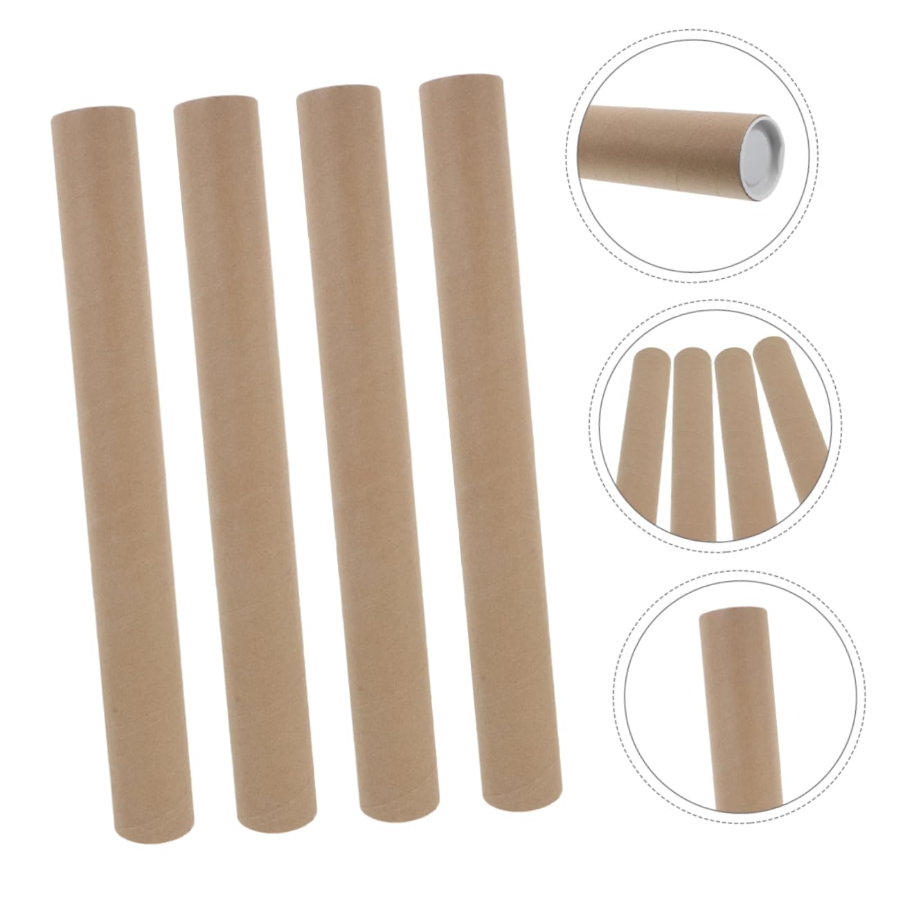 NUOBESTY 10pièces Lot De Tubes Carton Pour Affiches Expédition Œuvres Art Et Plans Design Cylindrique Matériel Kraft