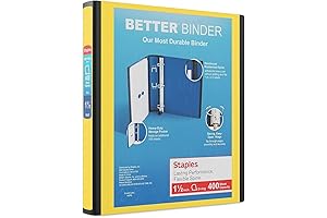Staples 1.5-Inch D-Ring Better Binder Yellow