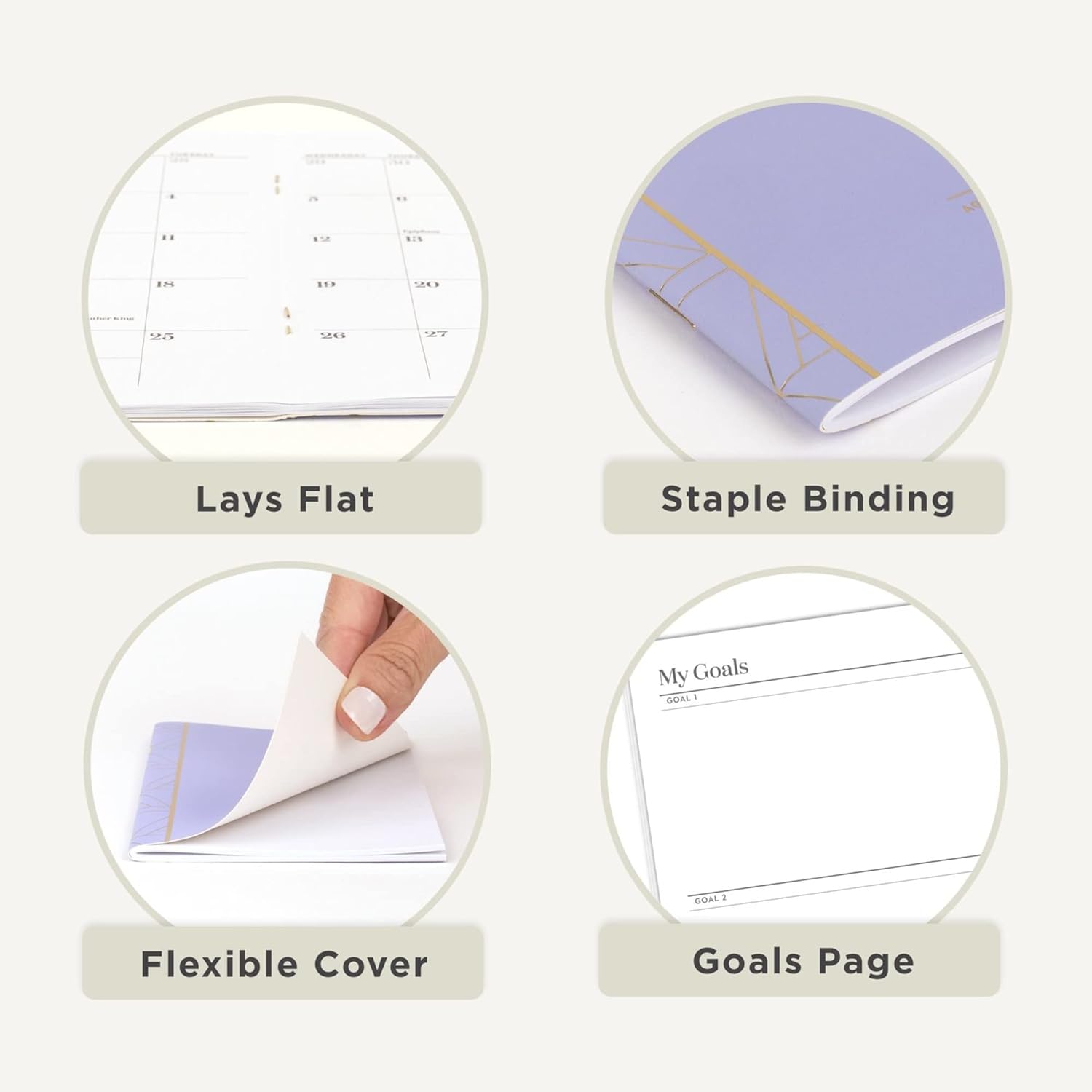 Cambridge 2022-2024 Calendar, 2 Year Monthly Academic Pocket Planner, 3-1/2" x 6", WorkStyle, Lavender (1606-021A-19)