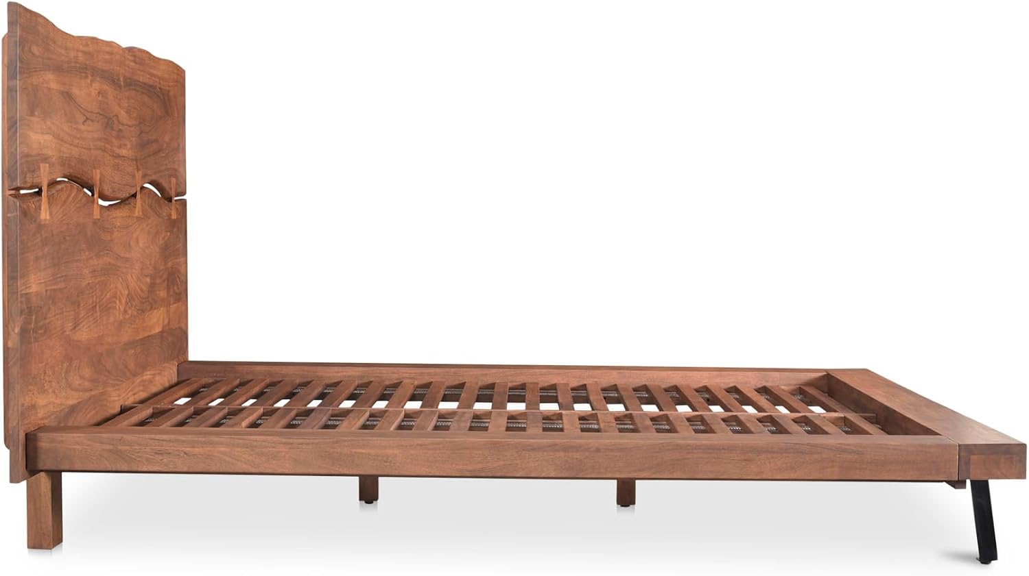 Madagascar King-Sized Contemporary Brown Wood Platform Bed