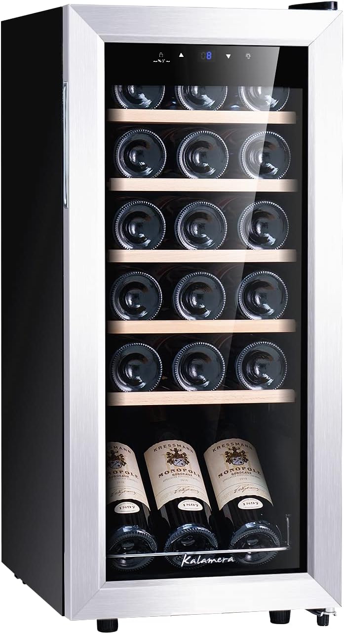 Kalamera Cave a vin, 18 bouteilles Cave à vin vieillissement, Écran