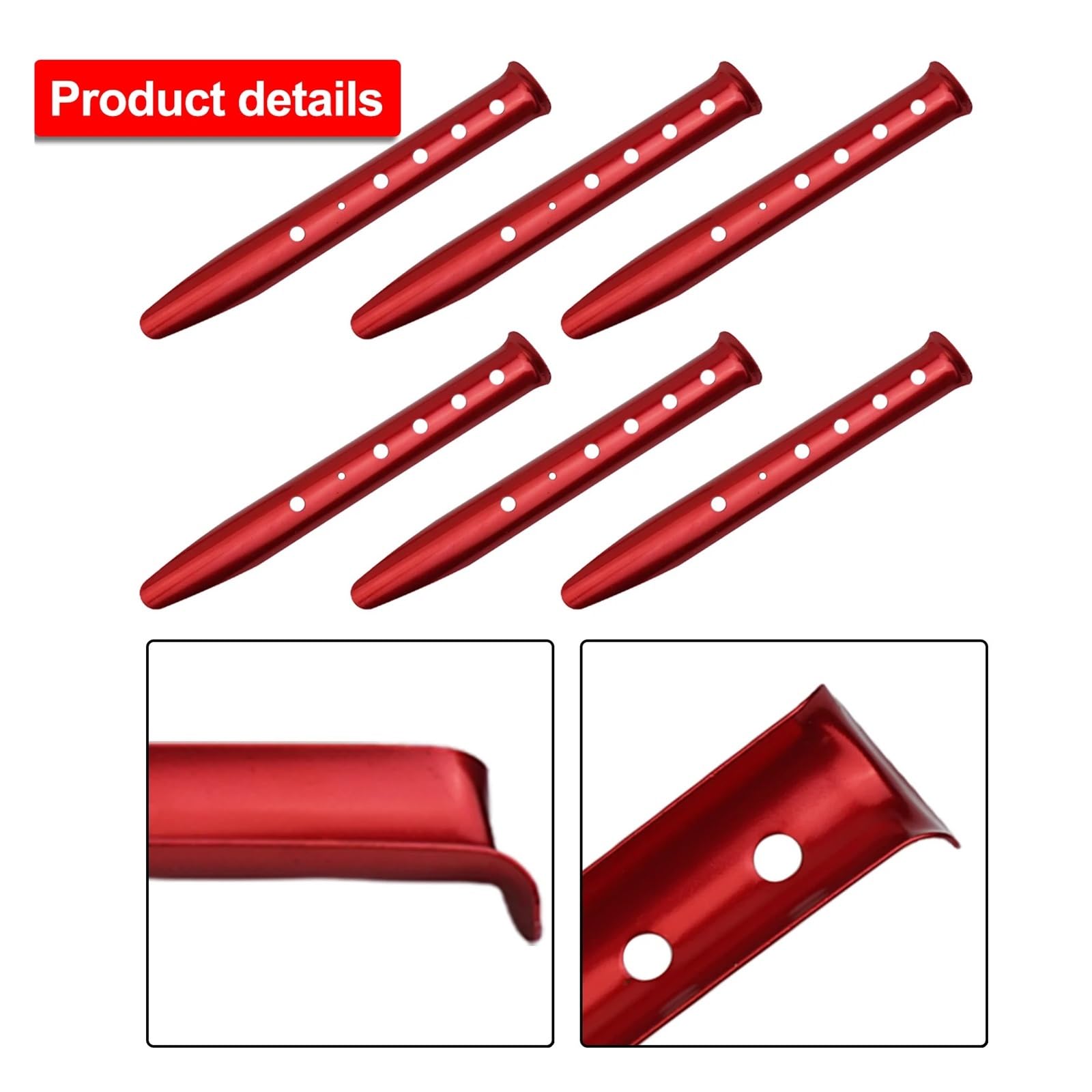 Piquets de Tente Sable en Forme U, 20 pièces, piquets Neige, Clous Alliage d'aluminium, for Plage, Camping Plein air, Accessoires pour Le Camping, Les Voyages(Orange)