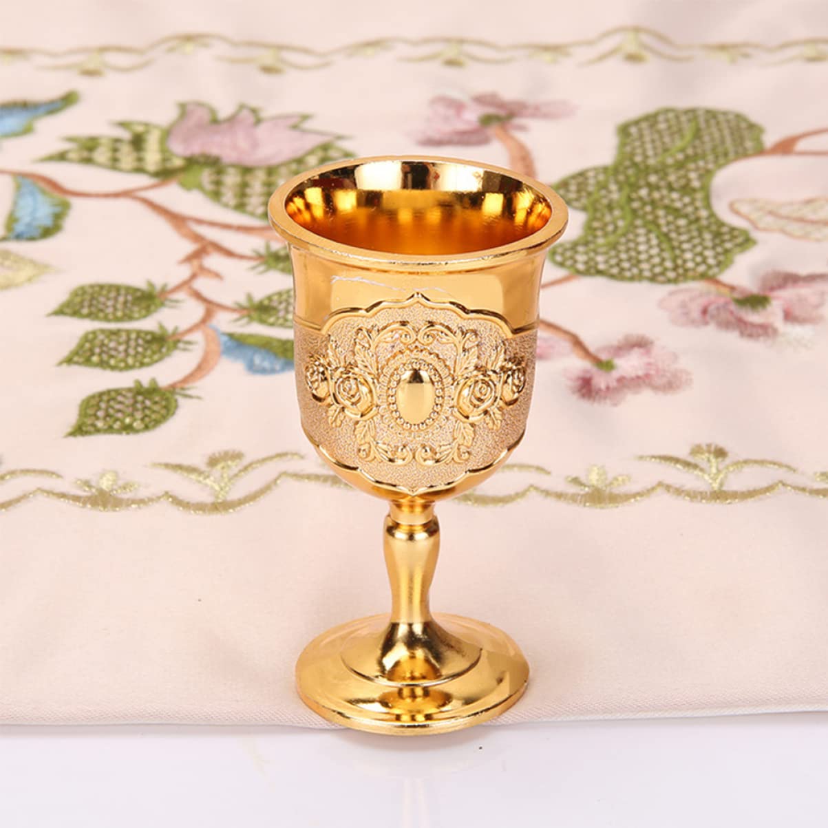 Zerodeko 6pezzi Calici Da Vino Retro Dorato Elegante Coppa Per Whisky e Vino Per Eventi e Decorazioni Di Festa Design Unico Per Ogni Occasione Bicchieri Decorativi Per Bar e Feste