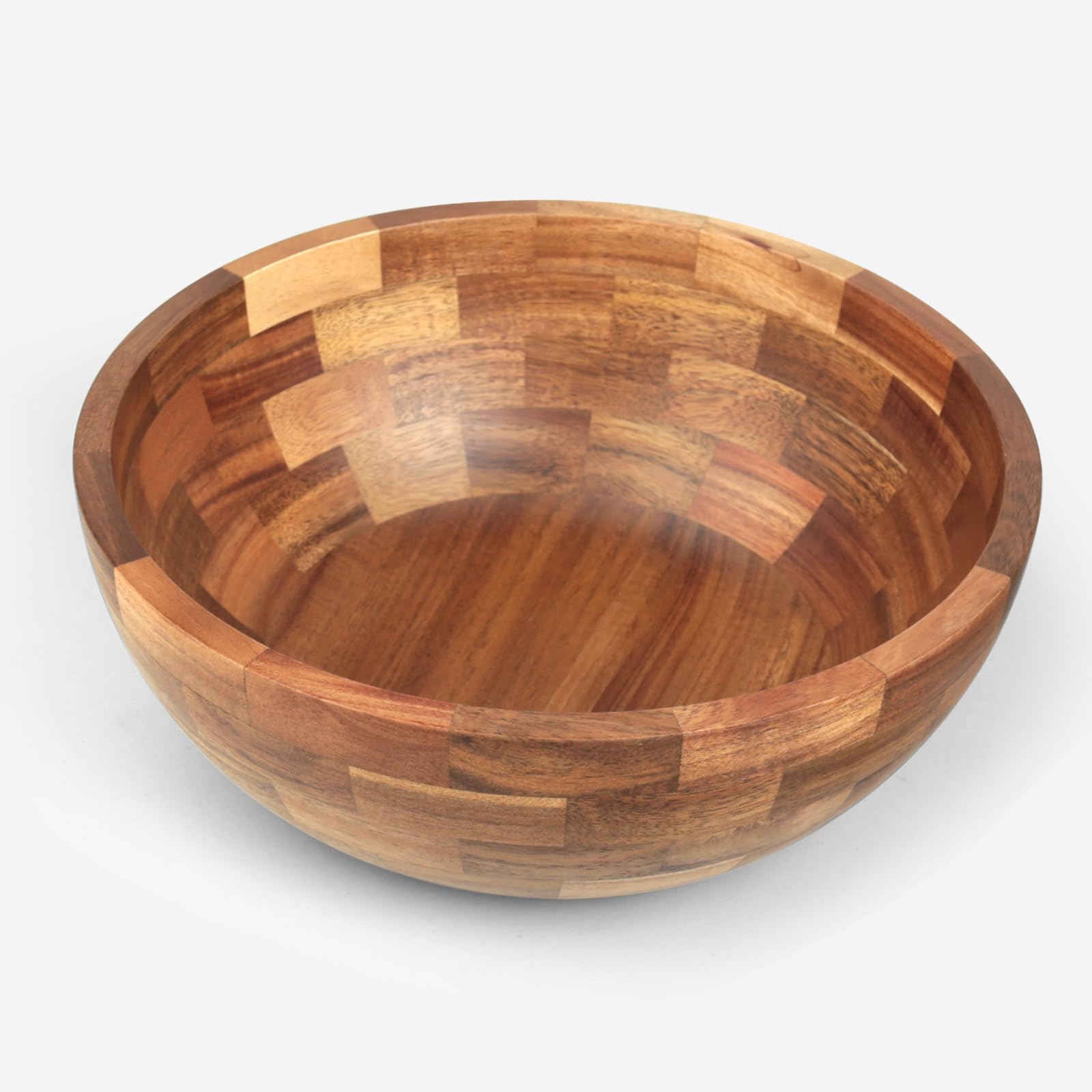 Cuenco Redondo de Madera de Acacia, Ideal como Ensaladera,Ø 26.5 cm | Cuenco para Mezclar, Frutero o Cuenco para Pan, Utensilios de Cocina, Perfecto para Cocina, Picnic y Fiesta
