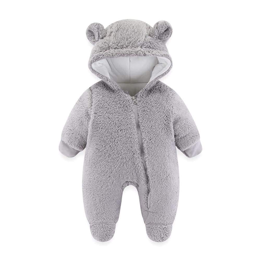 Xifamniy Baby Newborn Girls Boys Winter Clothes Suit Snowsuit Jumpsuit Footie Romper Hooded Outwear