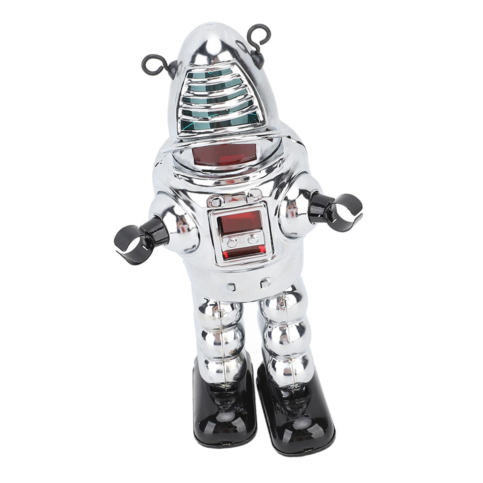 Alomejor Giocattolo Robot a Orologeria, Statuetta Ambulante di Robot da Scherma in Metallo con Pietre Lampeggianti e Scintille, per Regalo di Compleanno di Natale di Halloween da (Silver)