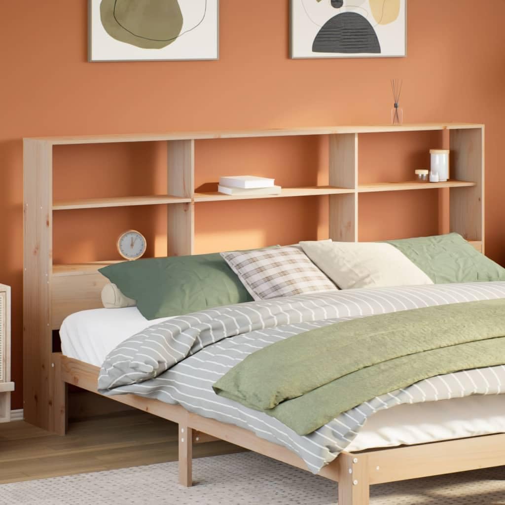 Homgoday Cabecero con estantes de 180 cm de madera maciza de pino, cabecero de cama, cabecero de cama de matrimonio, respaldo para cama y sofá modelo 855651IT