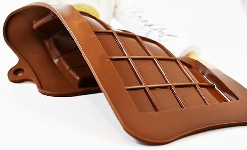 Miniatura 7 de Paquete de 3 barras de chocolate de silicona y mini molde rectangular de chocolate fino para gofres, molde de silicona con chispas de chocolate