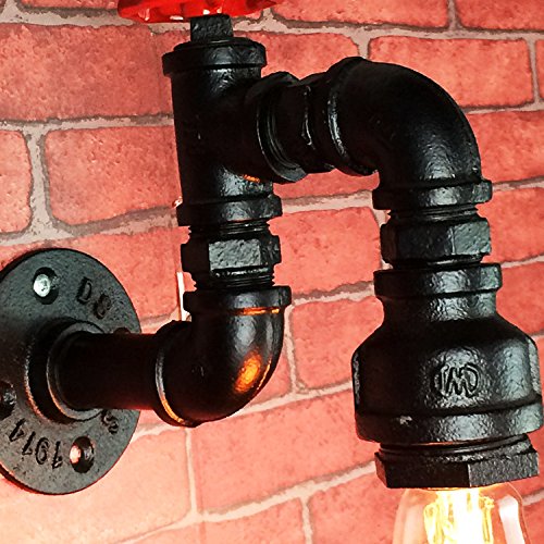 Rétro Applique Murale en Tuyau d'Eau Industriel E27 avec American Style Créative Vent Décorations D'éclairage