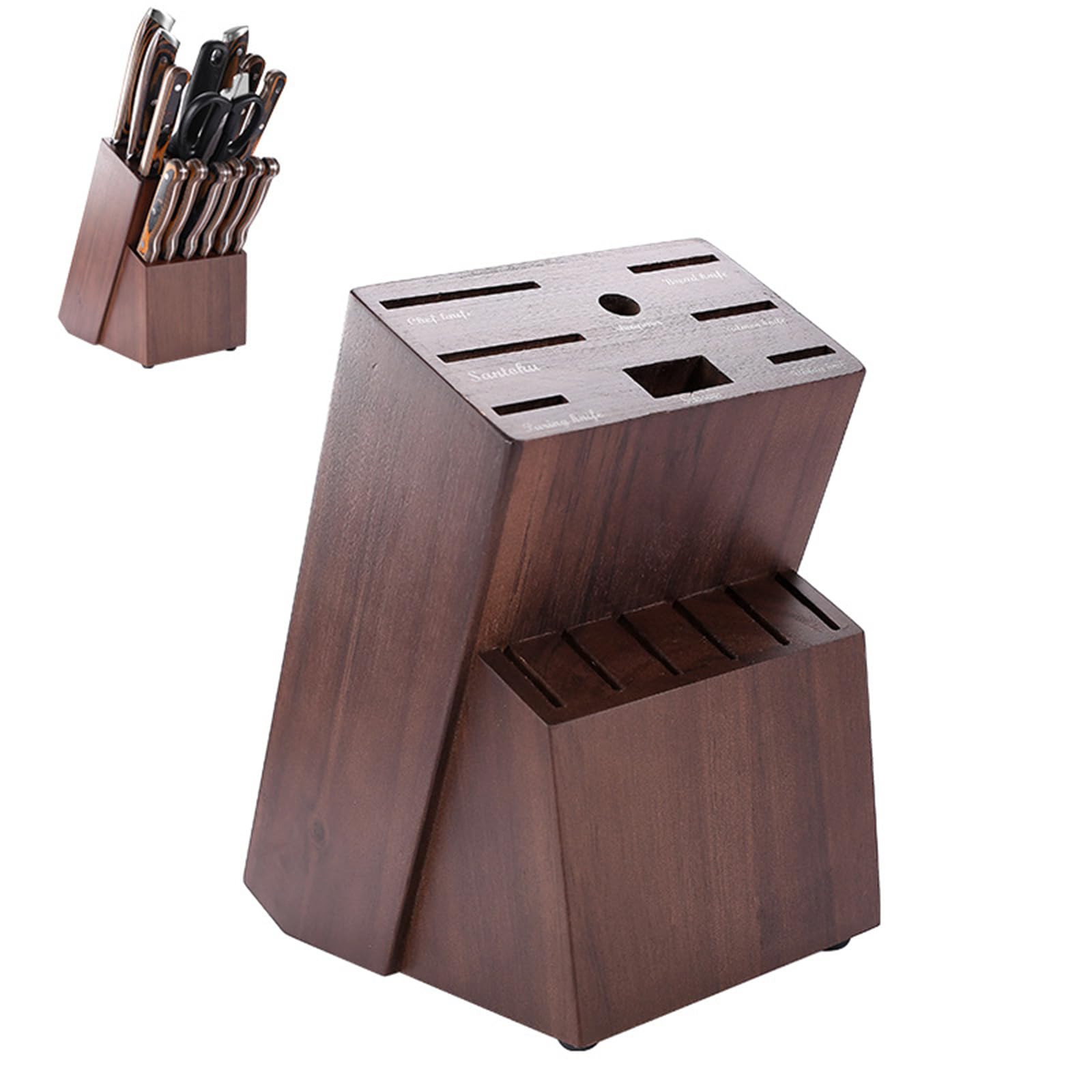 Tsophreniq Stable Countertop Cutter Holder Universals Block 14 Slot Nonslip Base Home Desktop Storage Rack Enduring Stable Countertop Holder