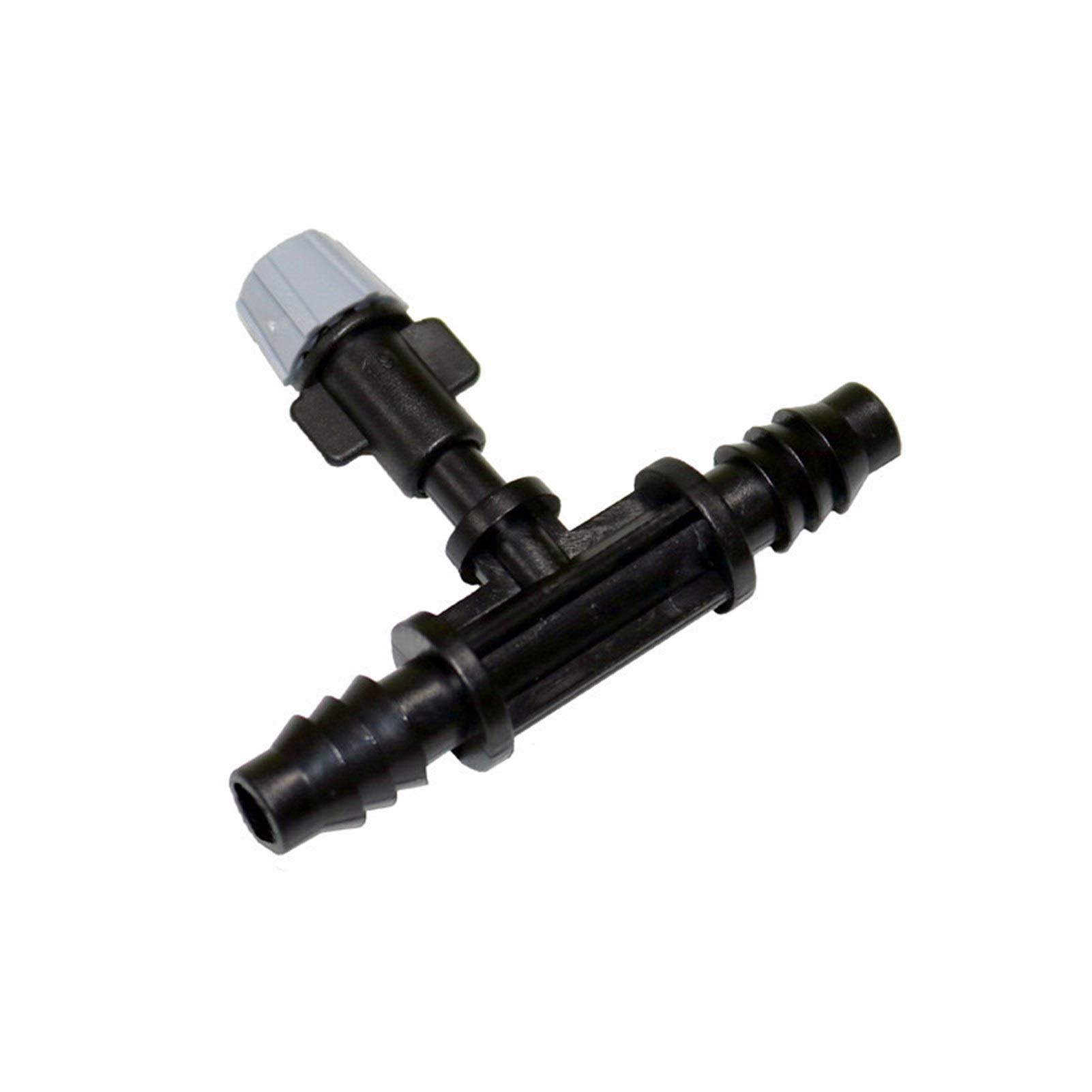 Xiaochen Annaffiatura del Giardino irrigazione del Prato in 3/8" Grey atomizzazione ugello + Tre Vie Serra Comune agricolo Giardino di irrigazione del Prato Spray Testina di erogazione 100 Pezzo