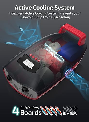 Miniatura 4 de Swonder Seawolf Bomba de tabla de remo, 30% más rápida, bomba de aire eléctrica SUP de 20 PSI con doble cilindro, doble etapa y sistema de