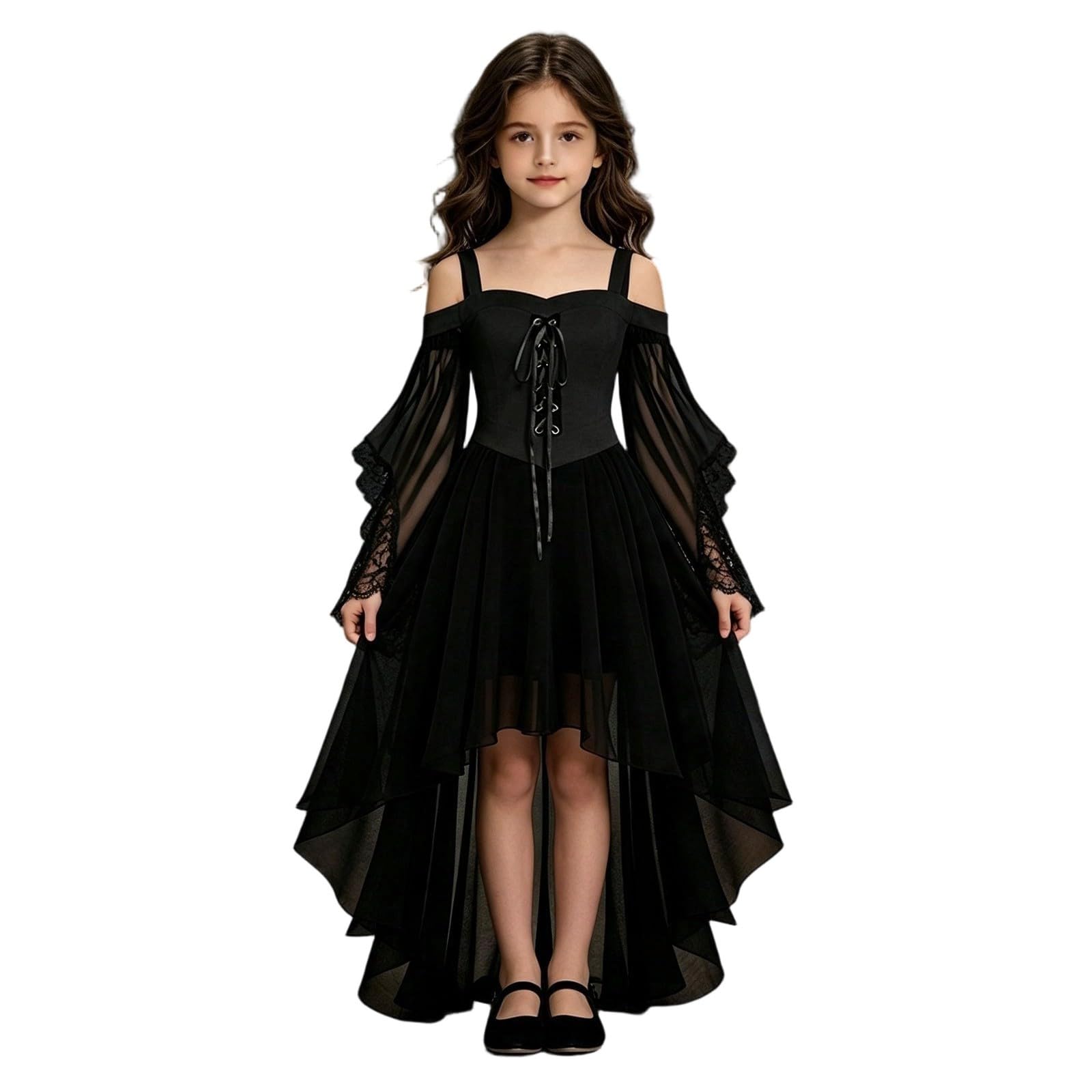 Kids Halloween Costumes Gothic Dress Kids Witch Costume Outfits Party — image 1