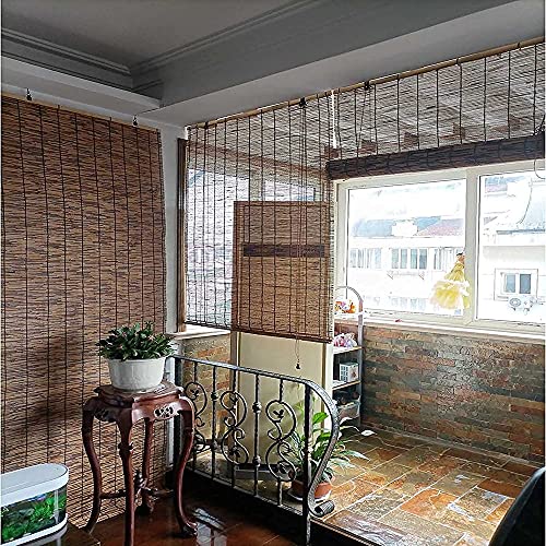 Bamboo Blinds For Patio Sunshades Reed Shade 24 30 34 36 39 43 48 51 55 59 66 Inch Wide Cordless Roman Shades Outdoor Indoor Curtains Anti-Uv (Size : W30Xh36In) #TOP2
