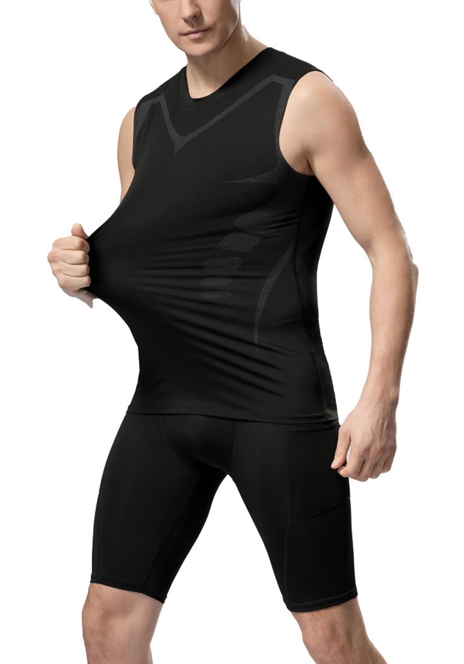 Men's 3 Pack Running Tank Tops Breathable Workout Muscle Sleeveless T-Shirts Summer Gym Fitness Vests Quick Dry Tops Training Bodybuilding Shirts