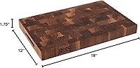 Vista 10 de John Boos CCB Series Rectangular Wooden Walnut Cutting Board 18”x12” – 1.75” Thick, 12-lb Reversible Butcher Block with End-Grain & Finger Grips