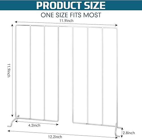 Miniatura 3 de Sawysine Paquete de 20 divisores de alambre para estantes de armario, organizador vertical de 12 pulgadas para ropa, bolso, almacenamiento de