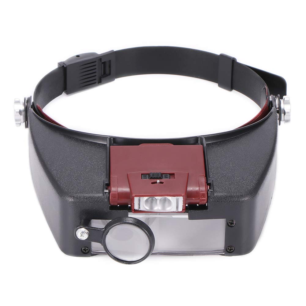 Headband Magnifying Glasses LED Light 1.5X 3.5X 8.5X 10X Magnifier Helmet Style Loupe Microscope Reading Repair Use
