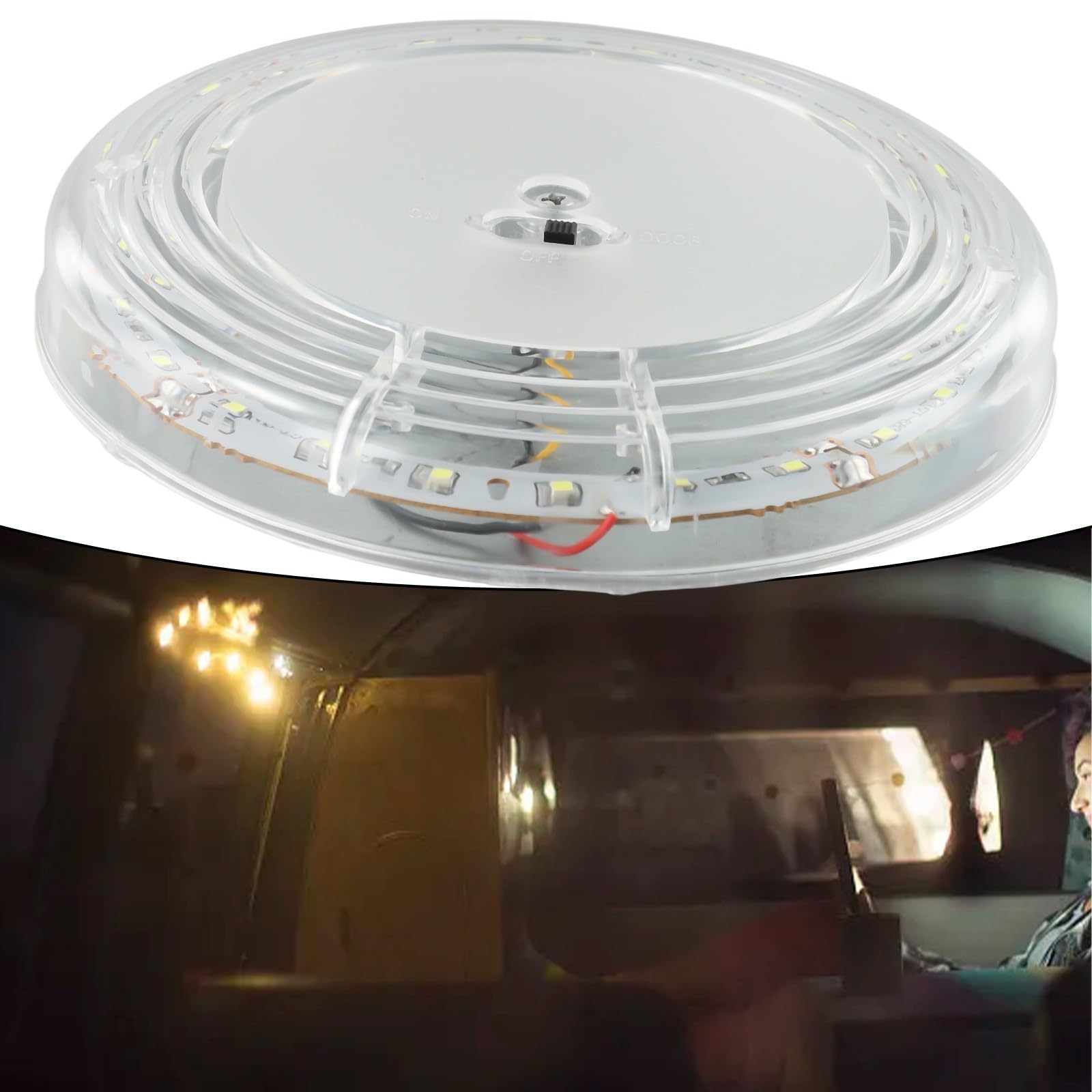 Solution d'éclairage dôme LED 12 V pour camping-car et camping-car Design fin