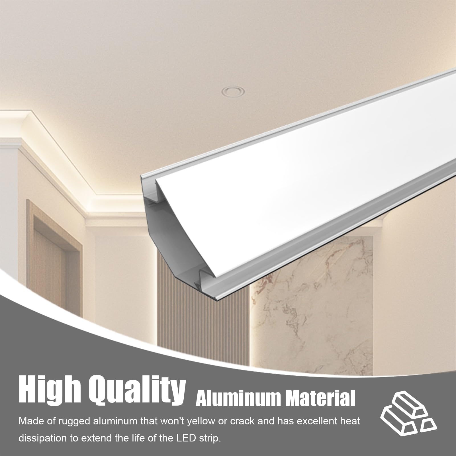 Veletta LED Soffitto Modanatura Controsoffitto Bianca Strisce LED Doppie, Profilo Luce LED Montato in Superficie in Metallo, Profilo Luce Lineare Personalizzabile Lunghezza 1-15m(White Lampshade,13ft/