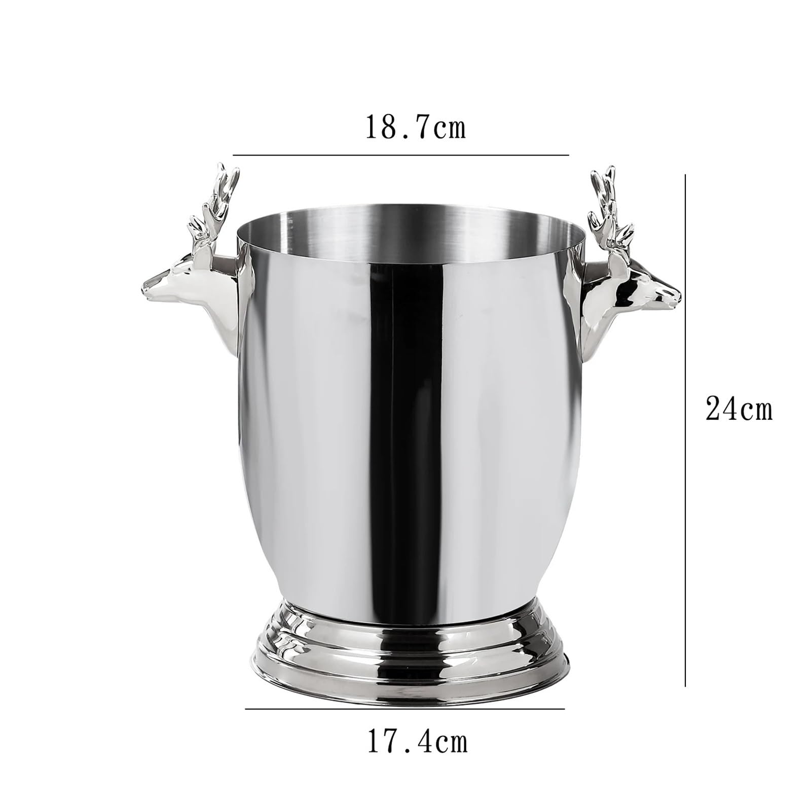 DengxiaoqingOZ Cubo de champán Cubo de Hielo Grande Acero Inoxidable for Fiestas en casa Cubo/Enfriador de Bebidas(Silver)