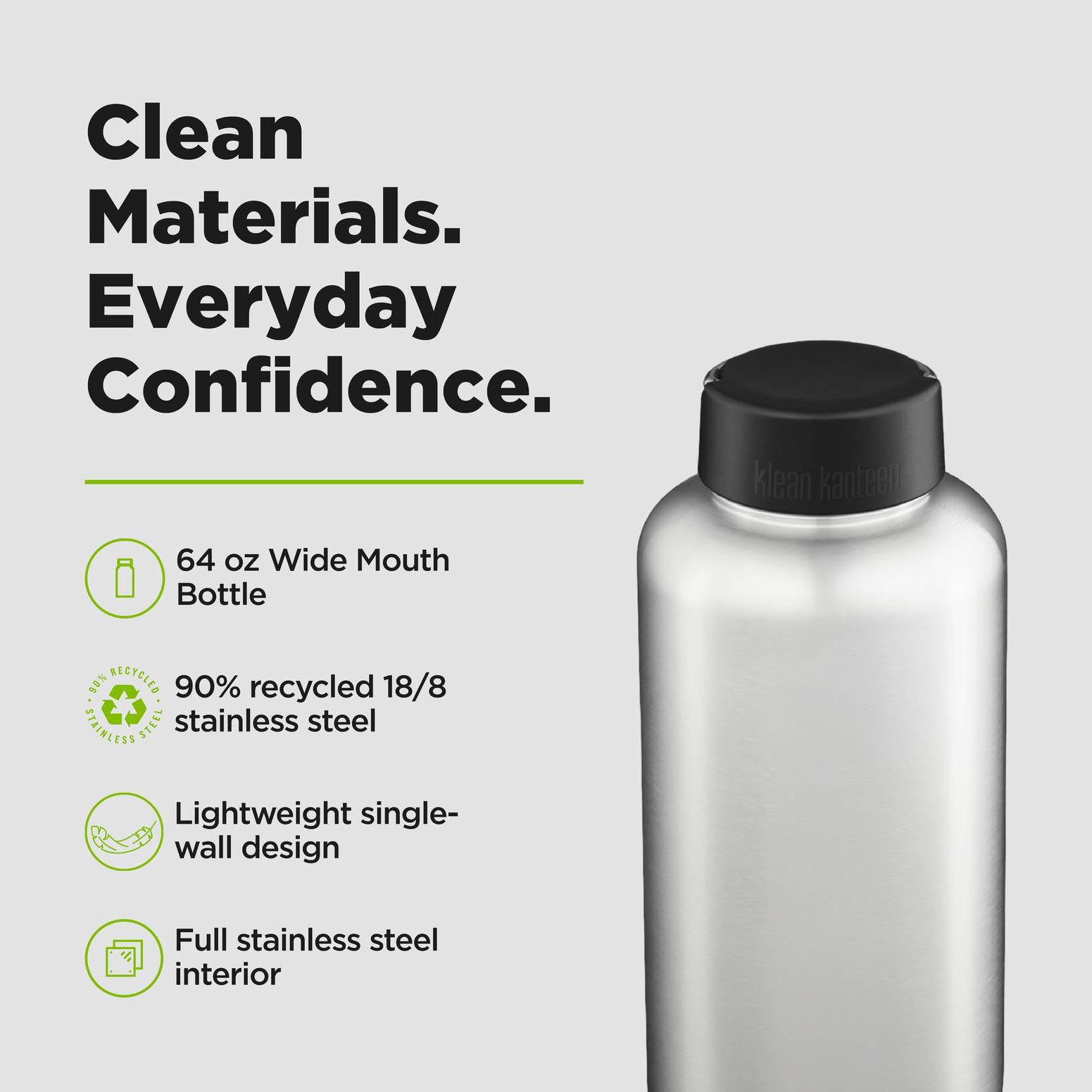 Amazon.com: Klean Kanteen Wide Water Bottle with Loop Cap