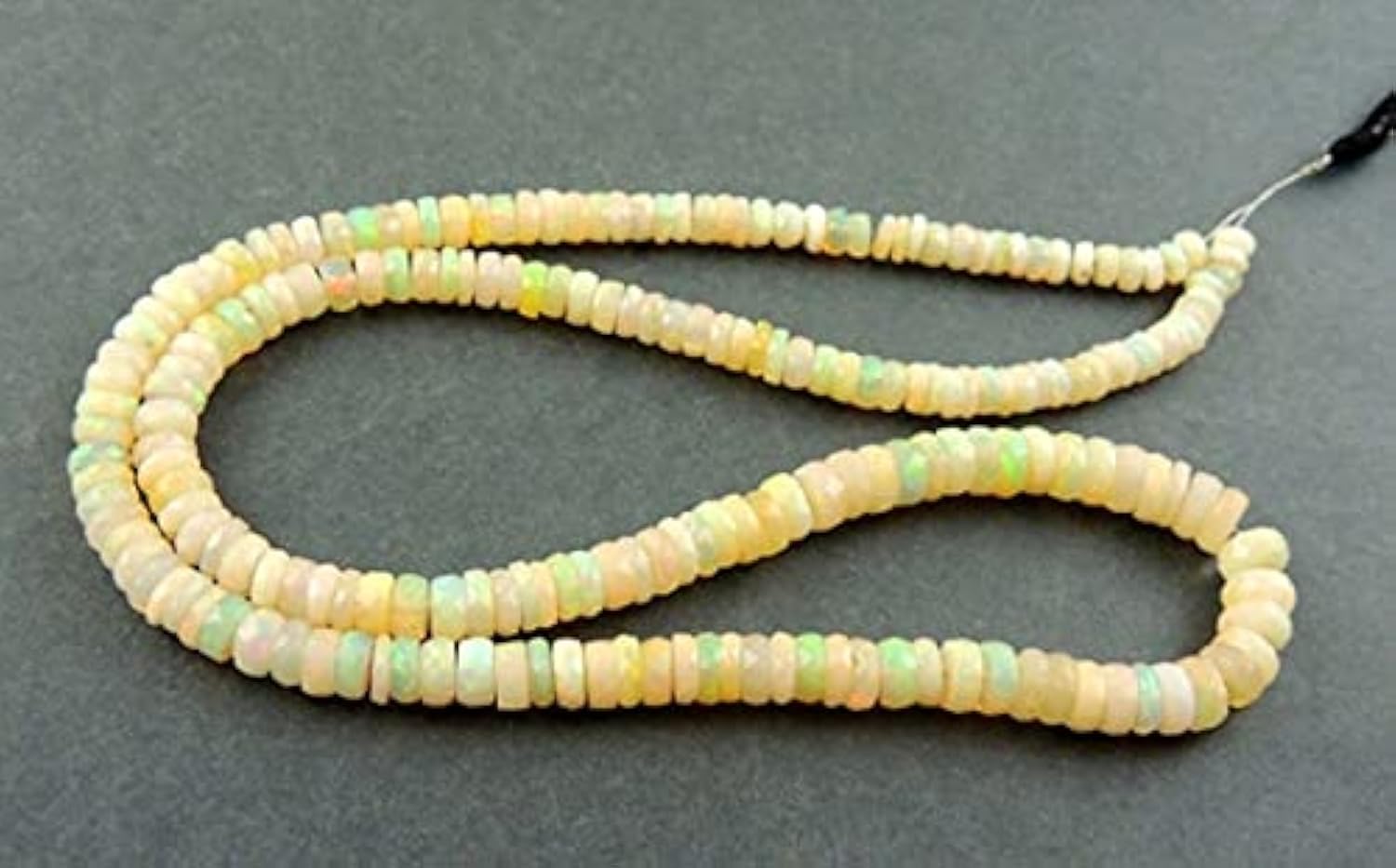 Opal Ethiopian plain heishi bead rondelles de 4mm à 6mm en fil de 17 pouces