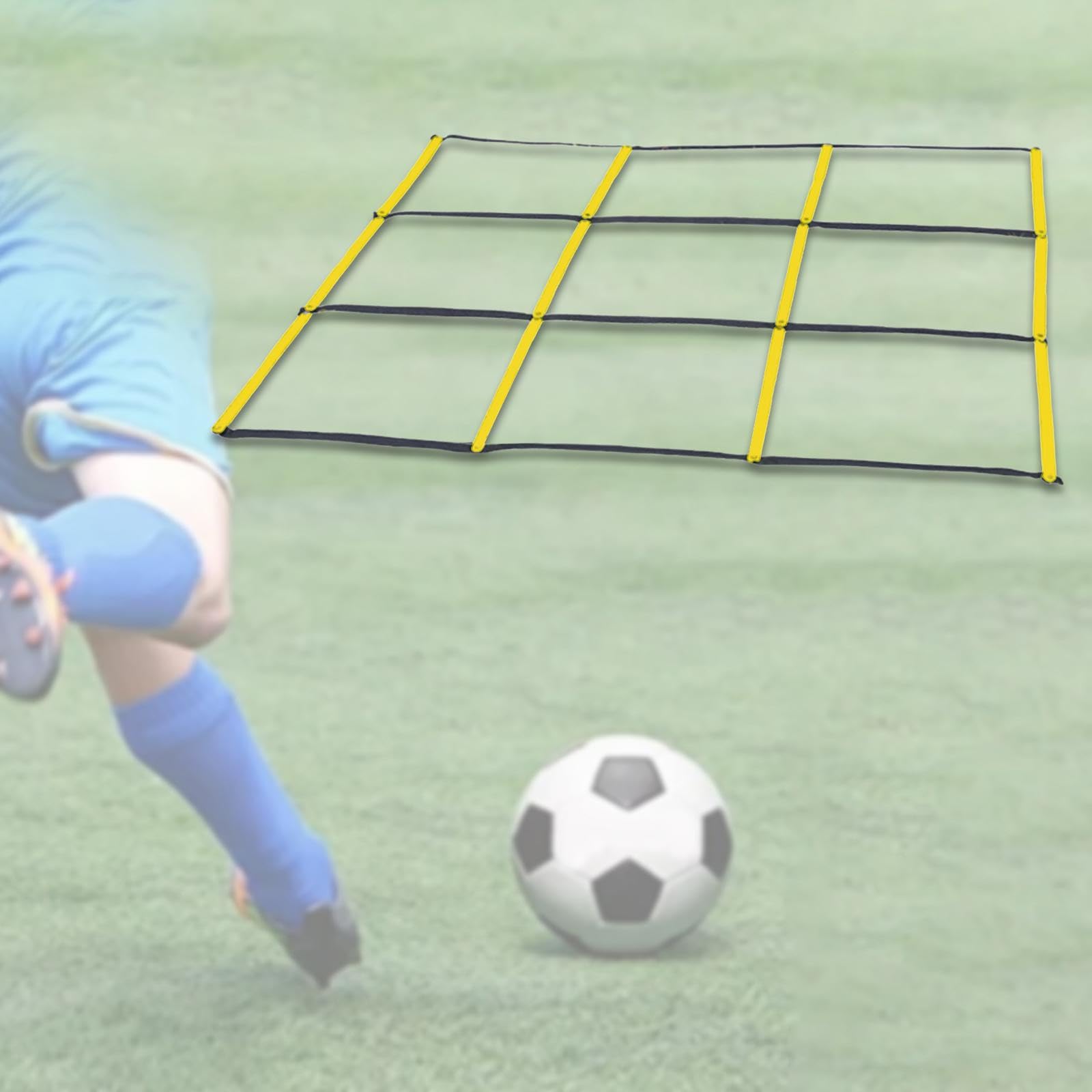 Milageto Escalera de Entrenamiento de Fútbol para Desarrollar y Destreza Física con Estructura de PP y Cinta Compacta Plegable Fácil de
