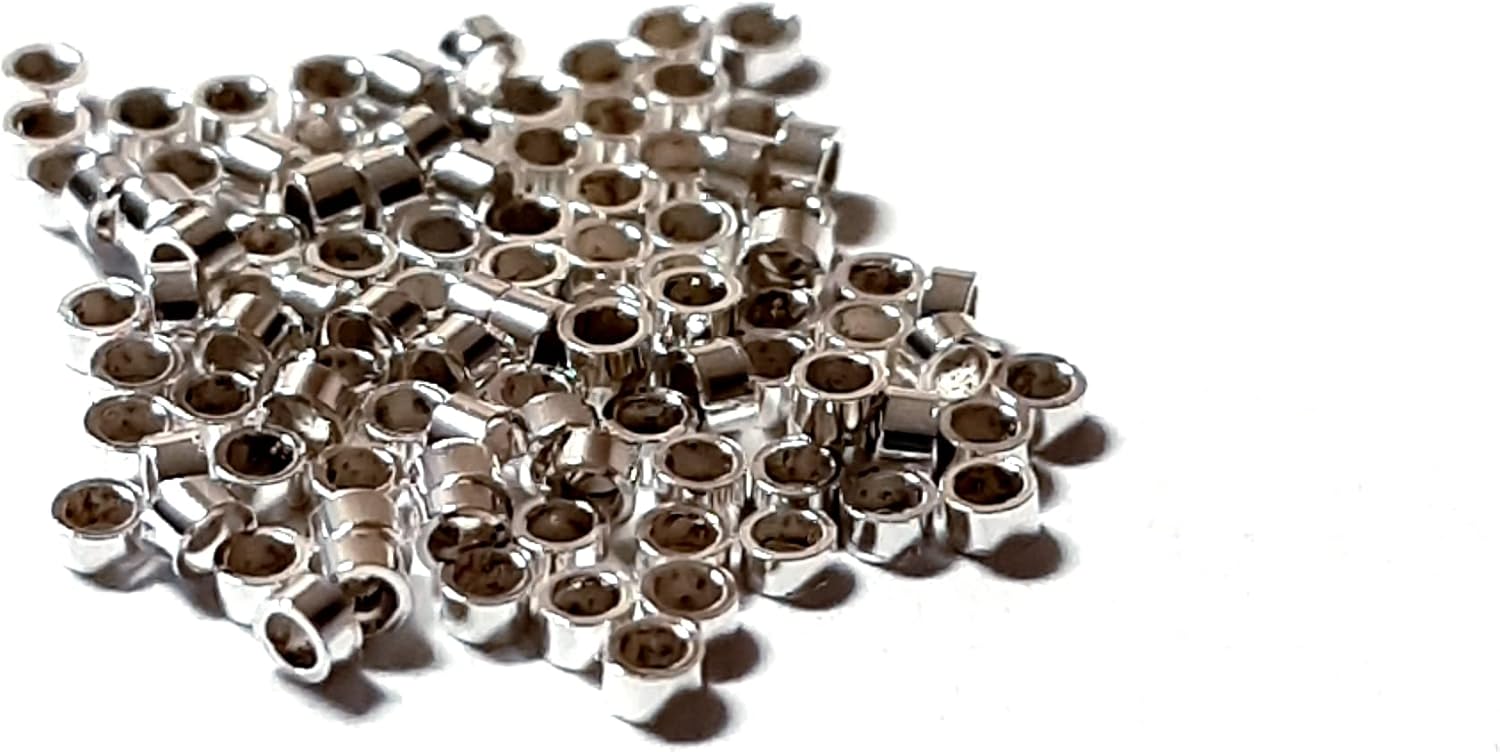 100pcs 925 Sterling Silver Tube Crimp Beads, 1 X1.2MM, by CRAFT WIRE - Image 7